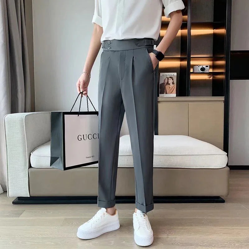 Draping Cropped Small Suit Pants Men - VAleG