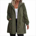 Women's Rain Jacket Long Lightweight Hooded Windbreaker - VAleG