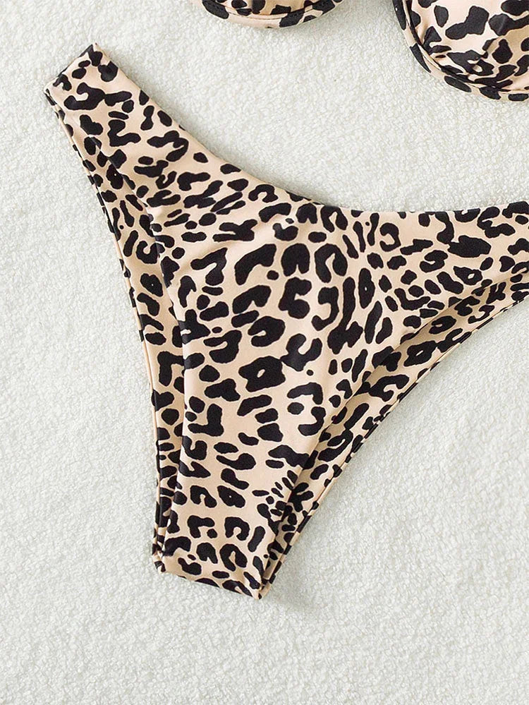 Women's Seperated Swimwear Beach Leopard Print - VAleG