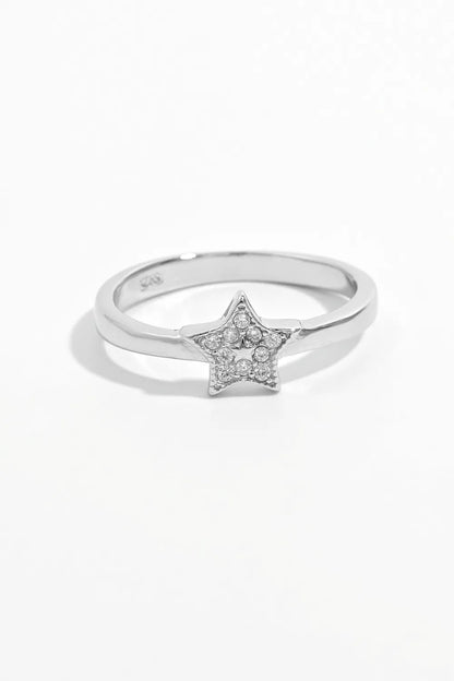 925 Sterling Silver Inland Zircon Star Ring - VAleG