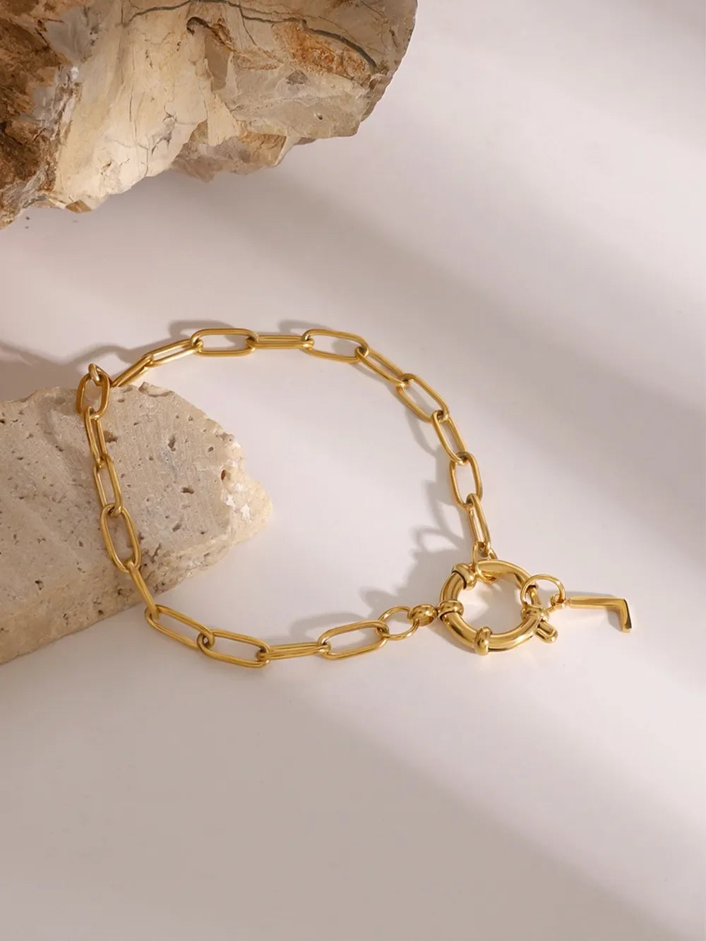 18K Gold-Plated Stainless Steel Letter L Bracelet - VAleG