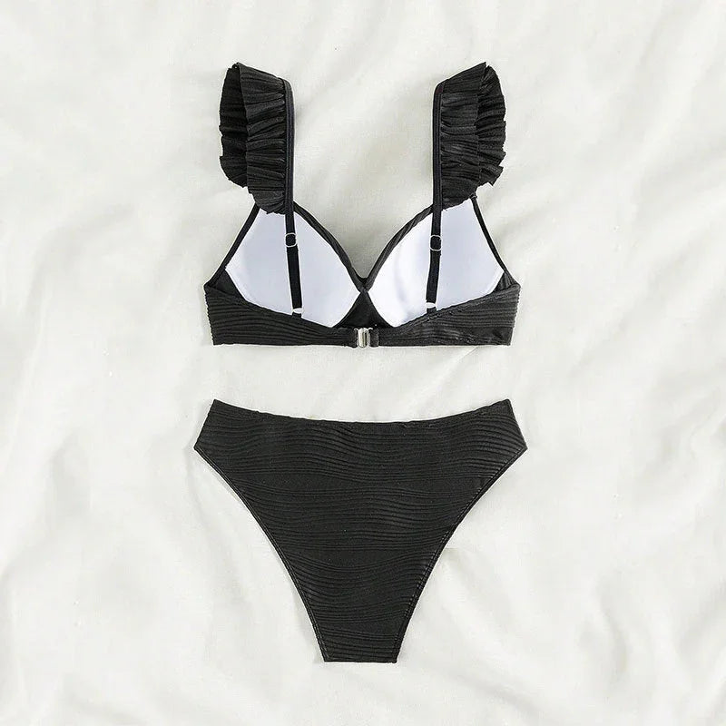 Solid Color Women's Beach Bikini Swimsuit - VAleG