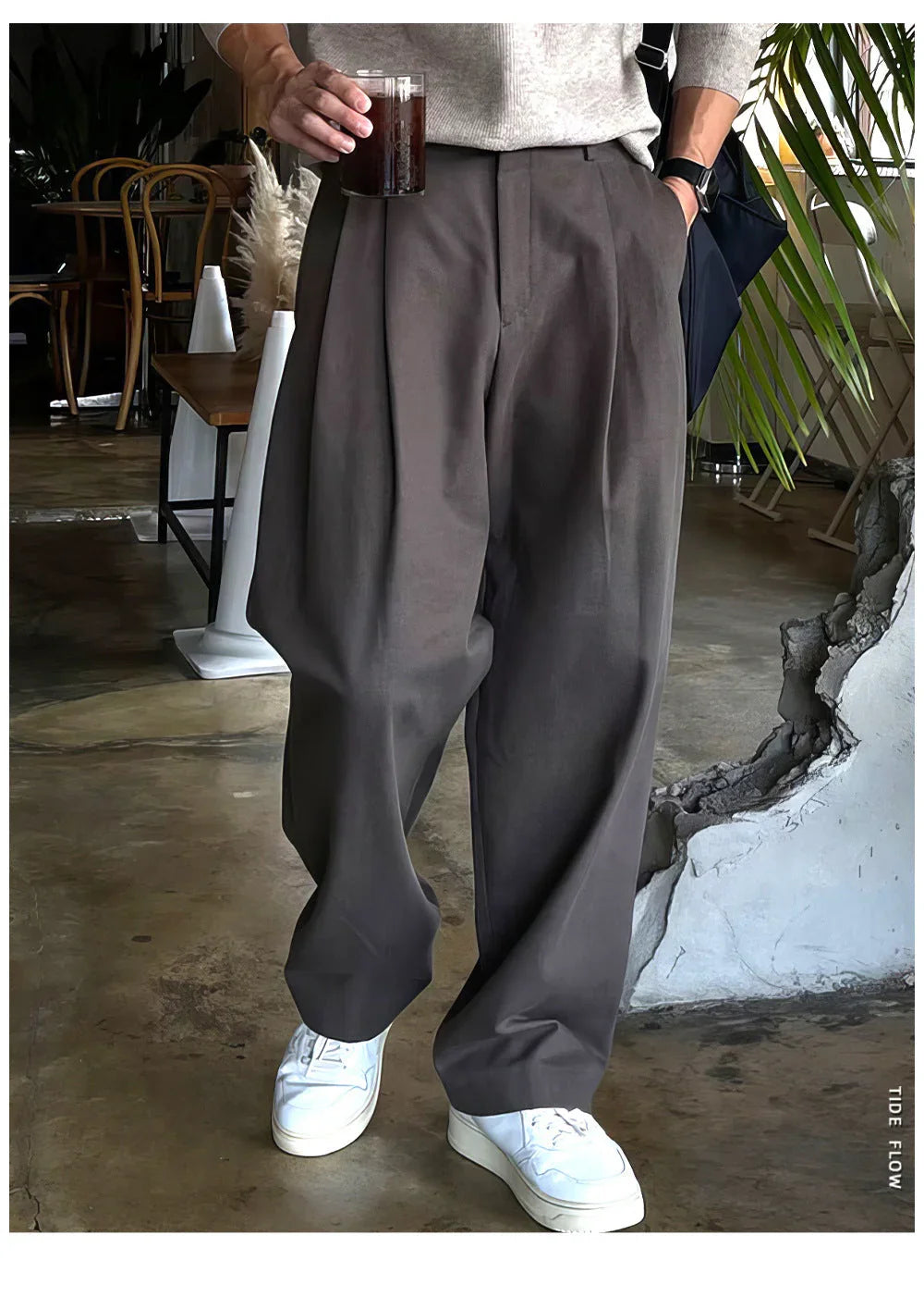 Men's Casual All-matching Wide Leg Suit Pants - VAleG
