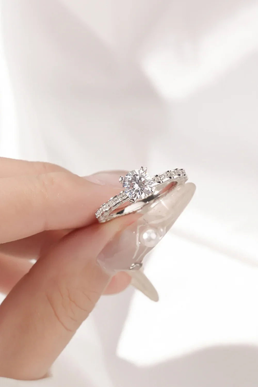 1 Carat Moissanite 925 Sterling Silver Ring - VAleG