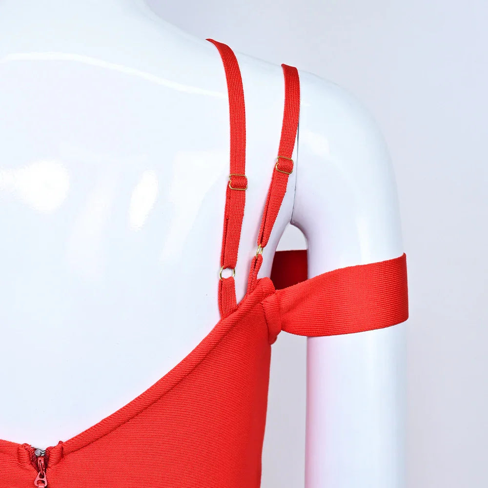 Red Bandage Tight Elastic Dress - VAleG