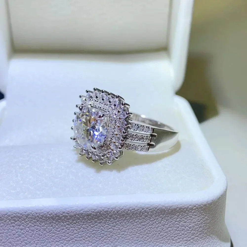 2 Carat Moissanite 925 Sterling Silver Ring - VAleG