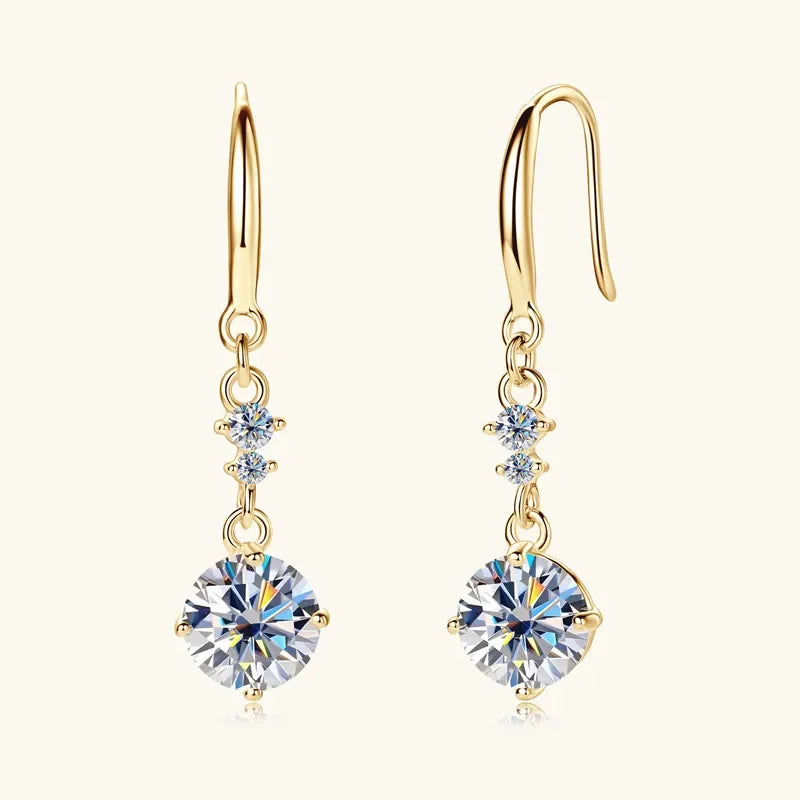 2 Carat Moissanite 925 Sterling Silver Earrings - VAleG