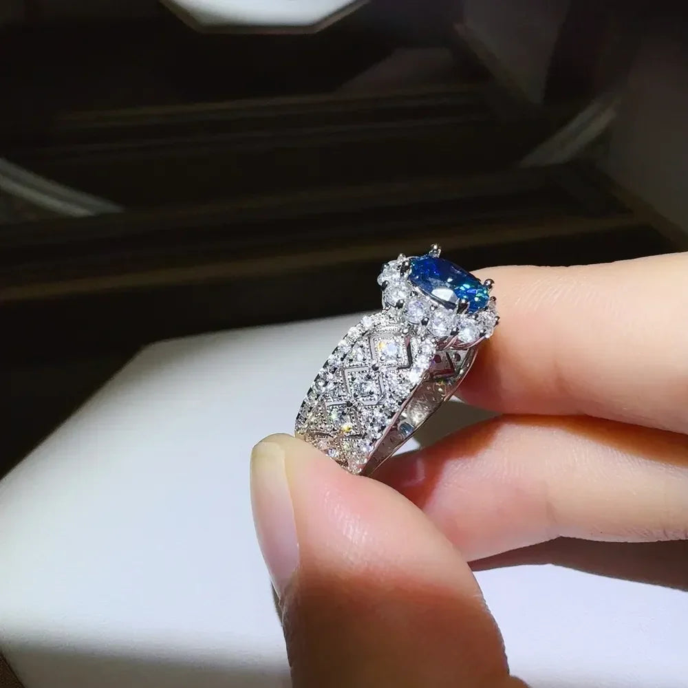 1 Carat Moissanite Zircon 925 Sterling Silver Ring - VAleG