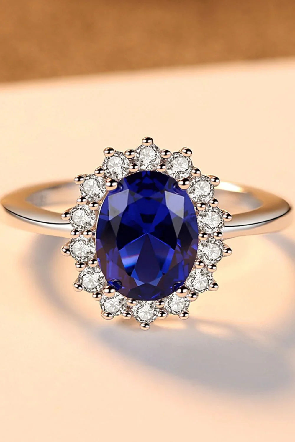 Synthetic Sapphire 925 Sterling Silver Ring - VAleG