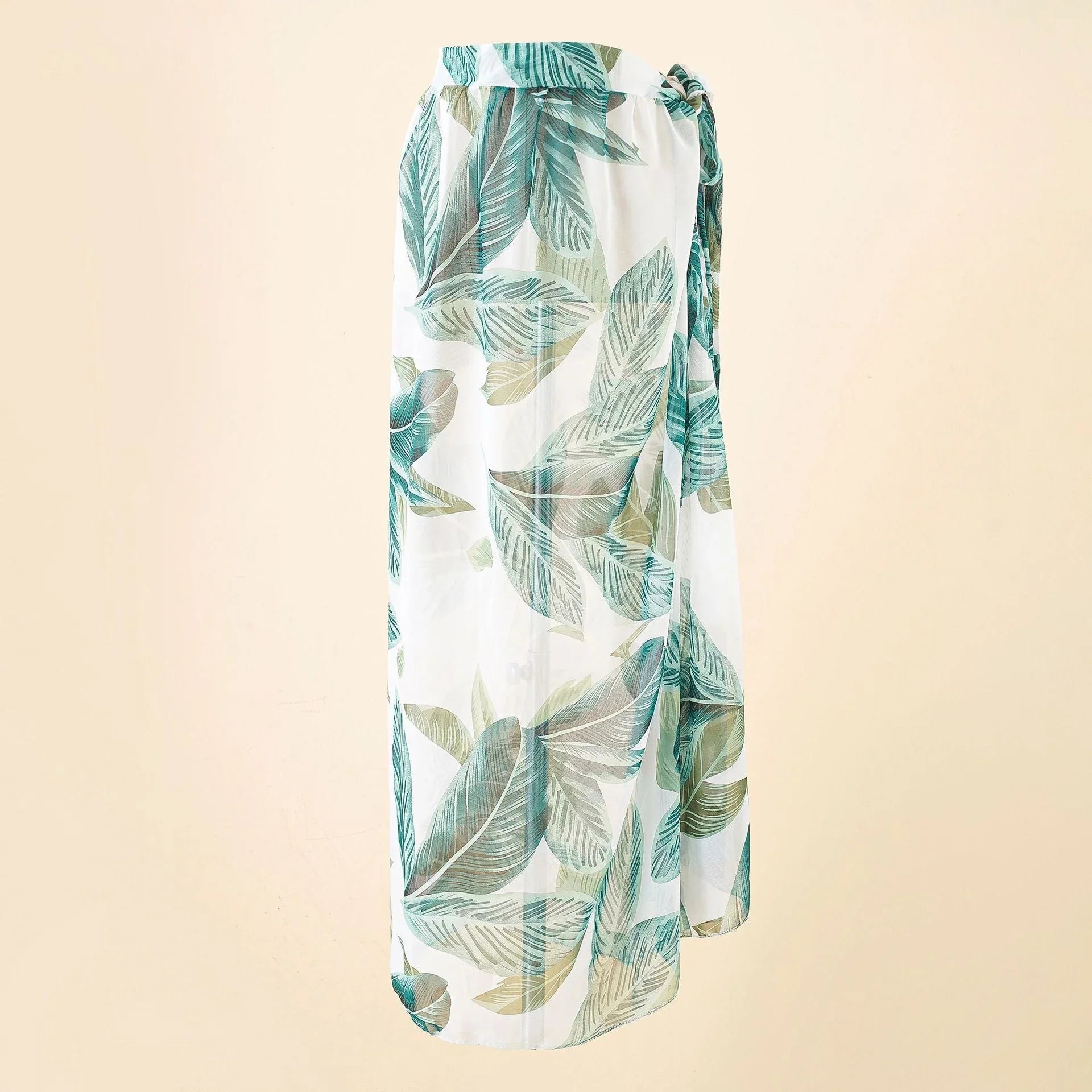 Leopard Beach Resort Chiffon Print Tie-Dye Tie Beach Wrap Dress - VAleG