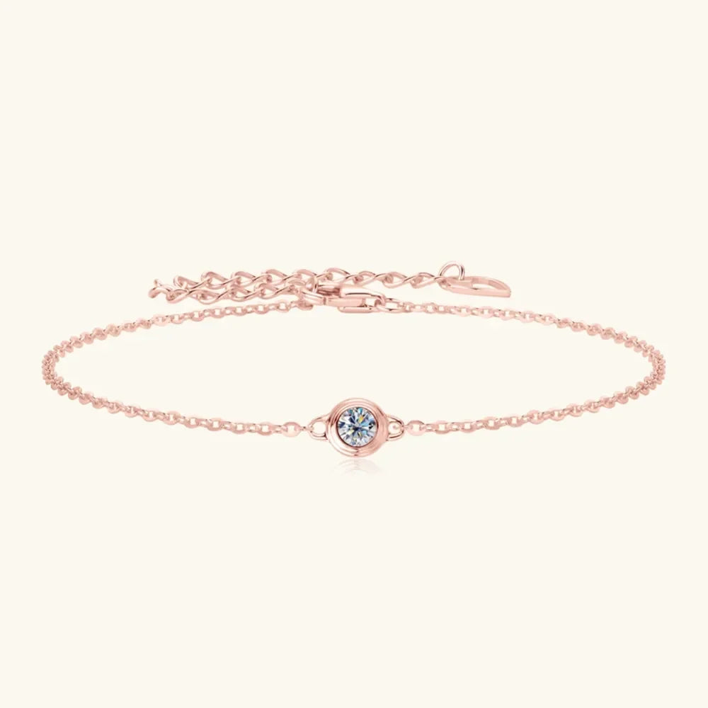 Inlaid Moissanite 925 Sterling Silver Bracelet - VAleG
