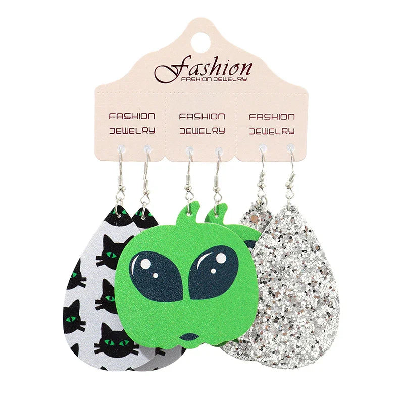 Teardrop Shape Halloween Theme Dangle Earrings - VAleG