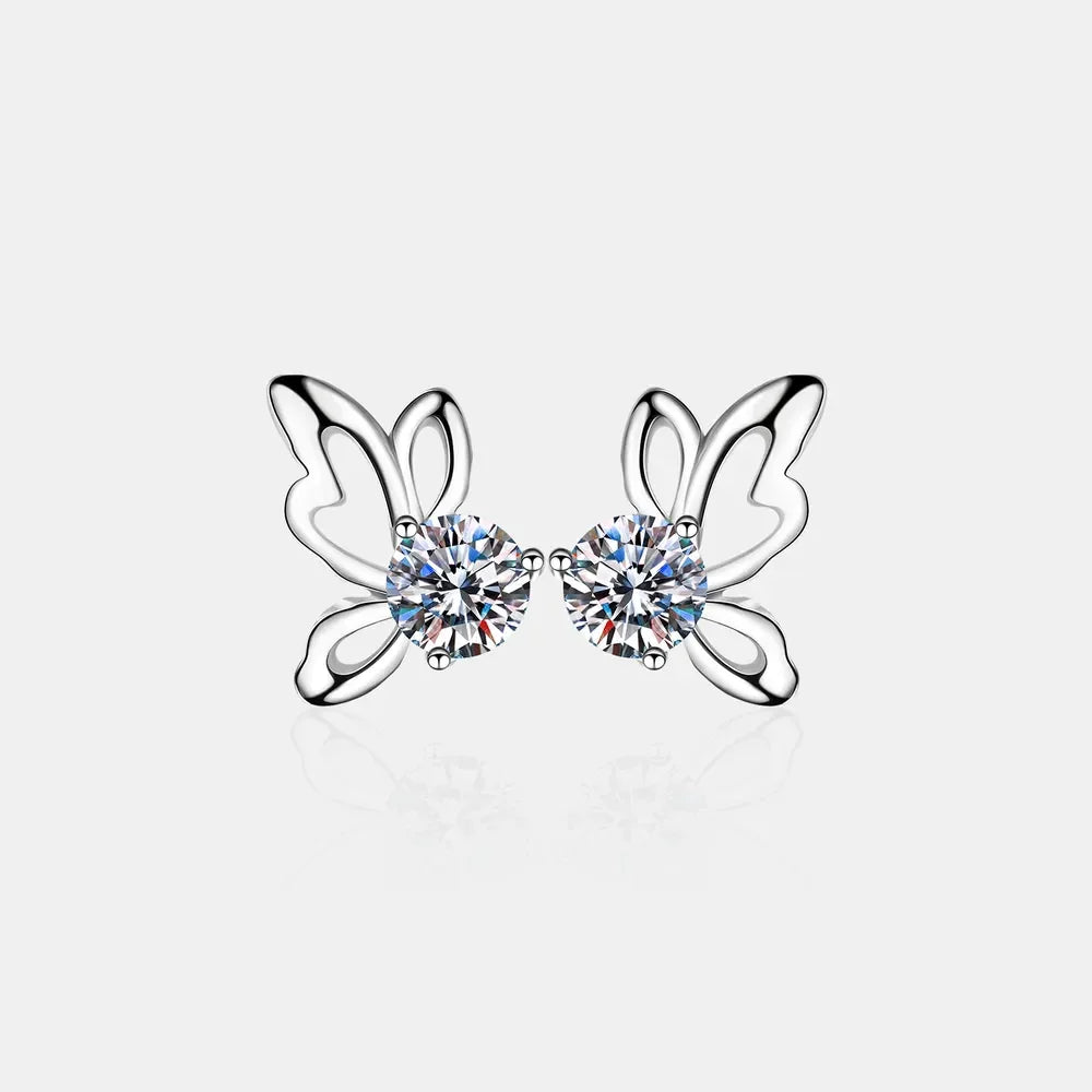 1 Carat Moissanite Butterfly Shape Earrings - VAleG