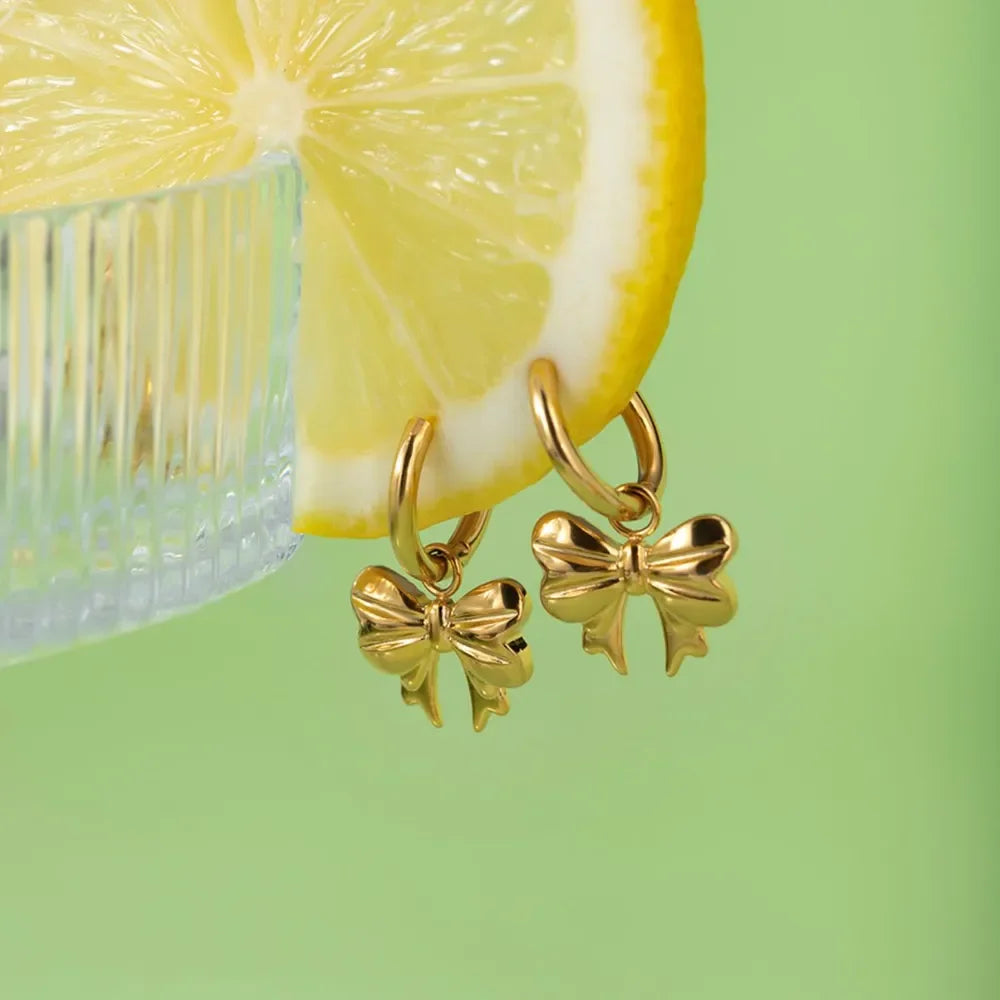 18K Gold-Plated Bow Earrings - VAleG