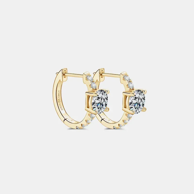 2.36 Carat Moissanite Zircon 925 Sterling Silver Hoop Earrings - VAleG