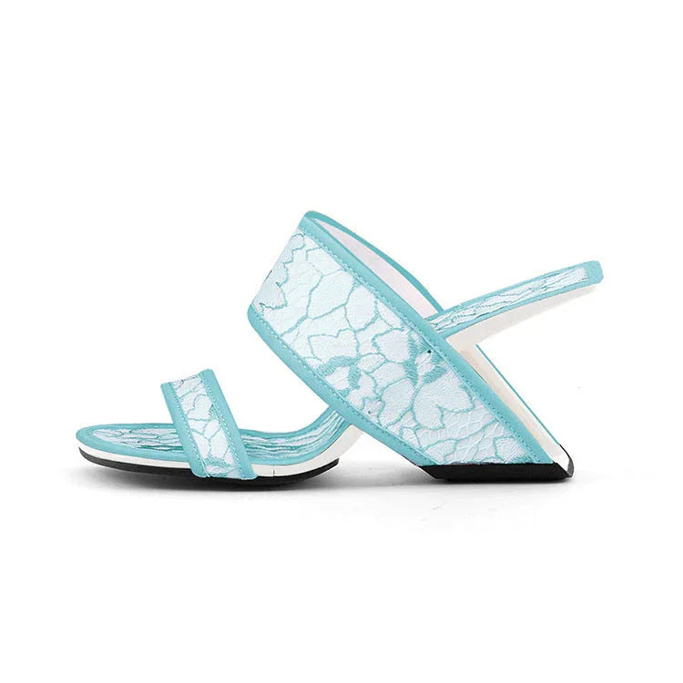 Women's Lace Embroidered Slippers Hollow-out Wedge - VAleG