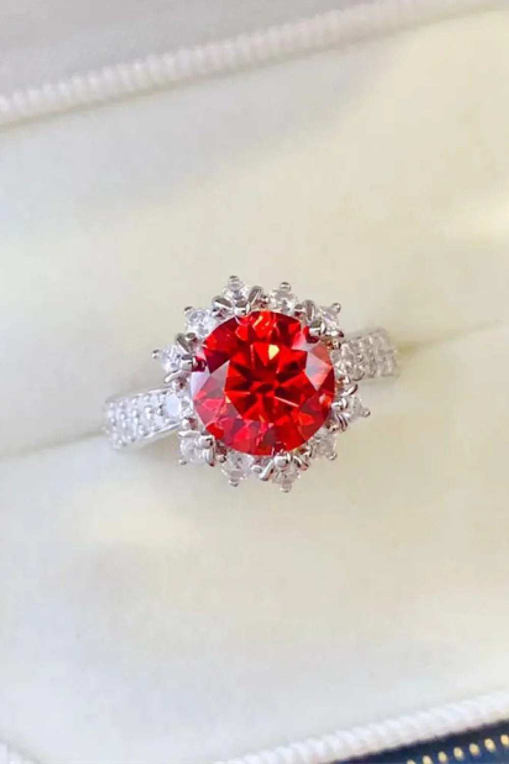 2 Carat Moissanite 925 Sterling Silver Halo Ring - VAleG