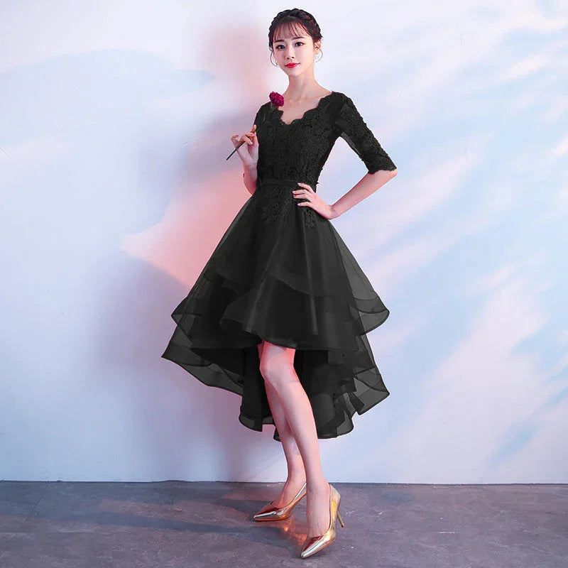 Banquet Elegant Long Black Ladies Annual Meeting Dress - VAleG