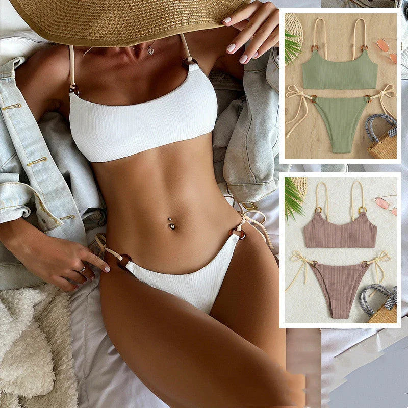 Swimsuit White Bra Banded Bikini I Swimsuit - VAleG