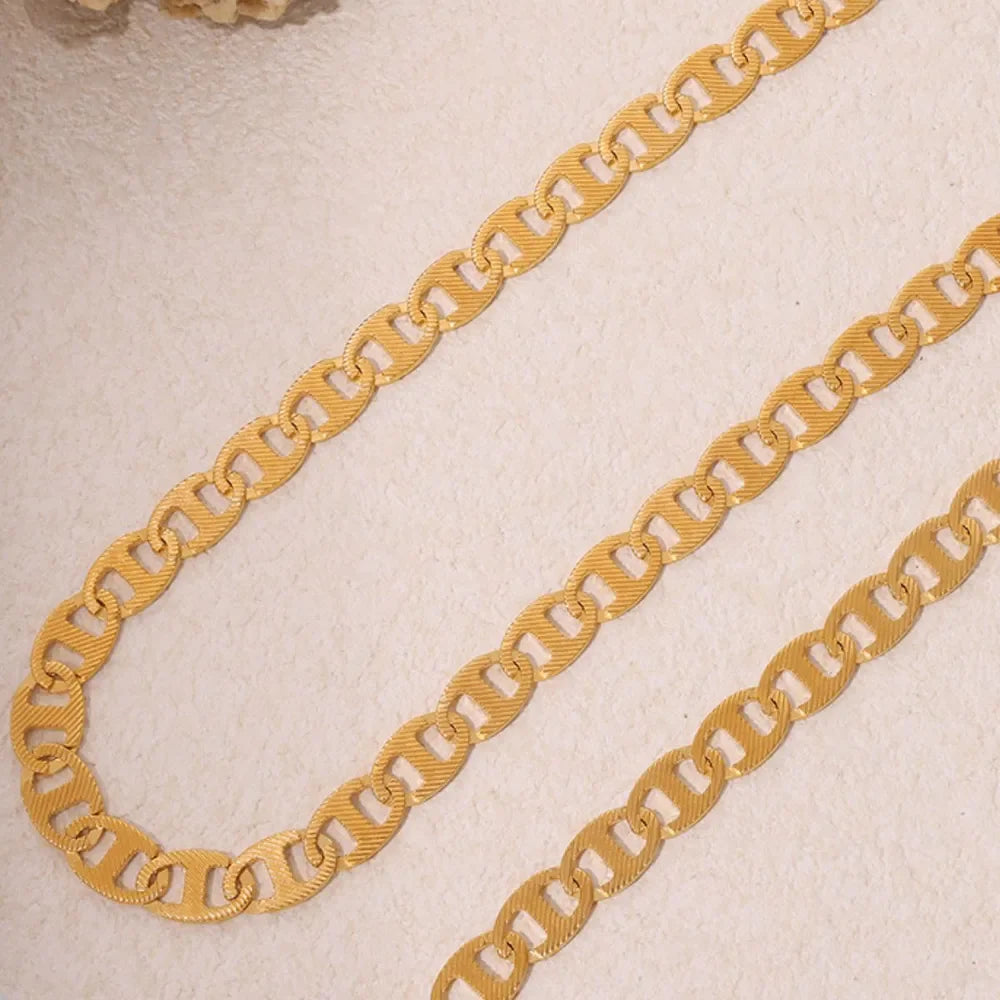 18K Gold-Plated Stainless Steel Chain Necklace - VAleG