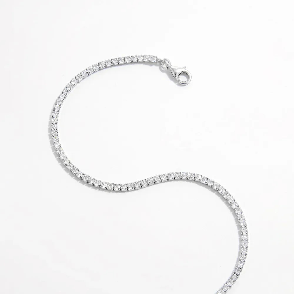 925 Sterling Silver Inlaid Zircon Bracelet - VAleG