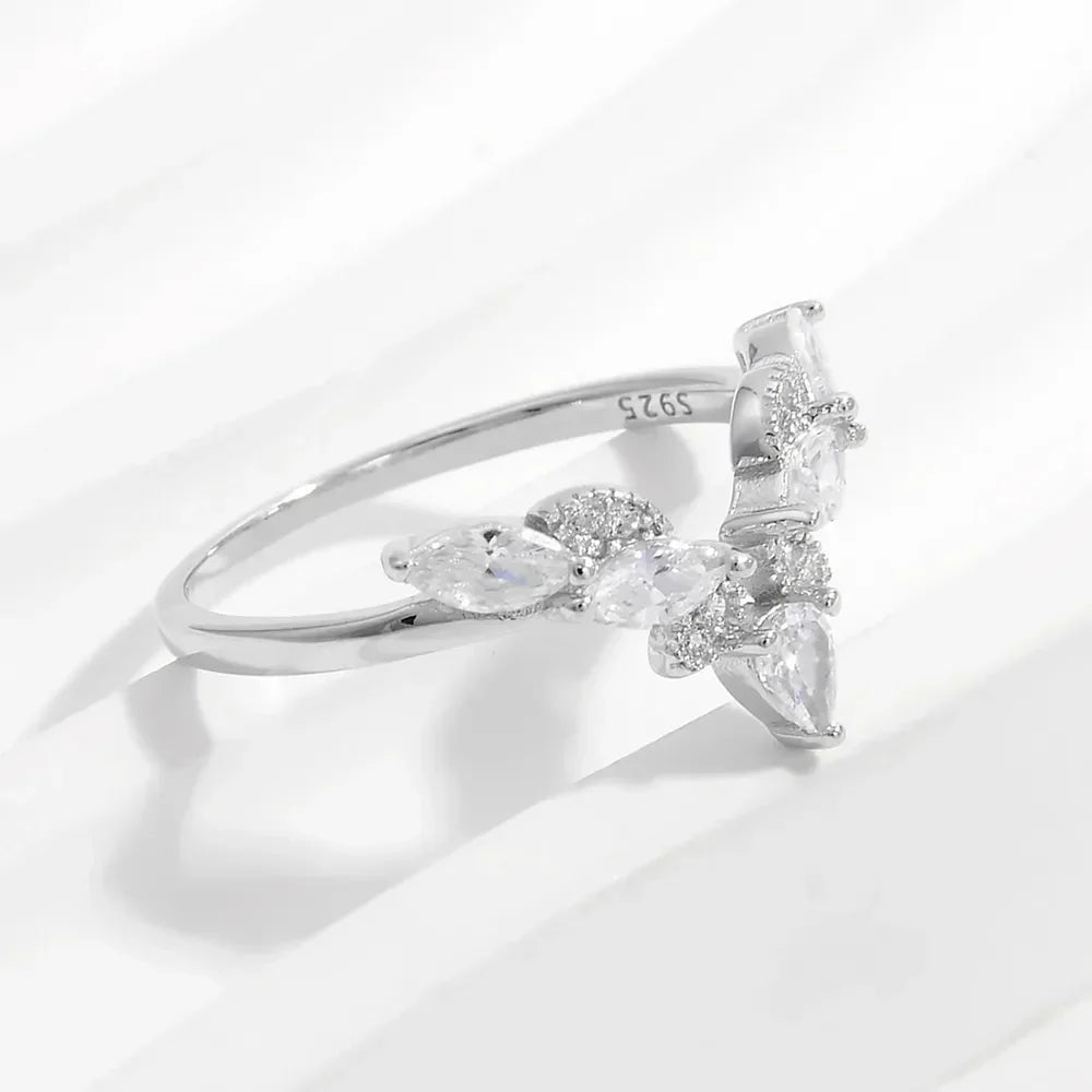 Inlaid Zircon 925 Sterling Silver Ring - VAleG