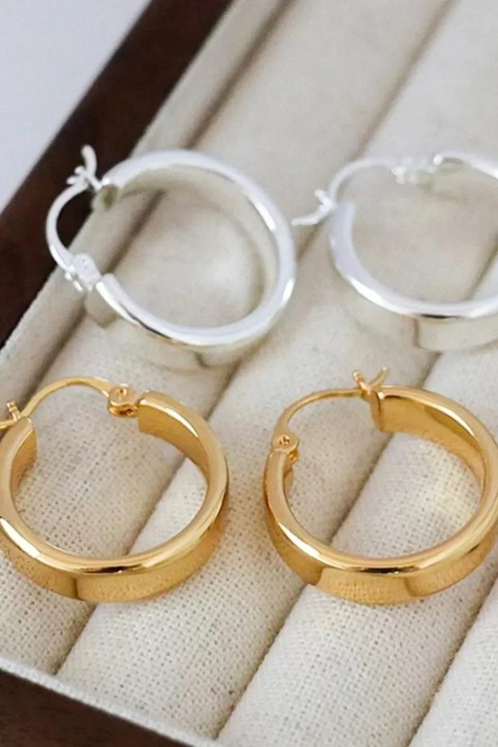 Gold-Plated Brass Huggie Earrings - VAleG