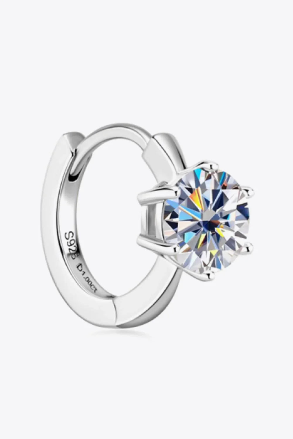 2 Carat Moissanite 925 Sterling Silver Huggie Earrings - VAleG