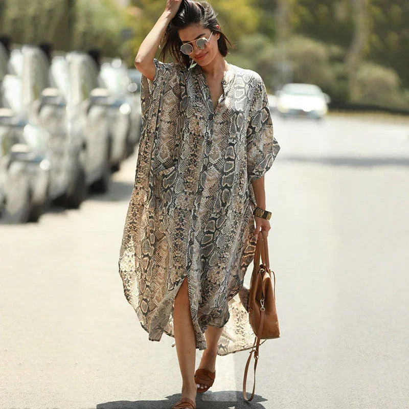 Striped Robe Sun Protection Clothing Beach - VAleG
