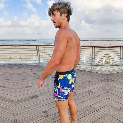 Men's Swimsuit Boxer Cut Sexy Swimwear Swimming Bikini Briefs - VAleG