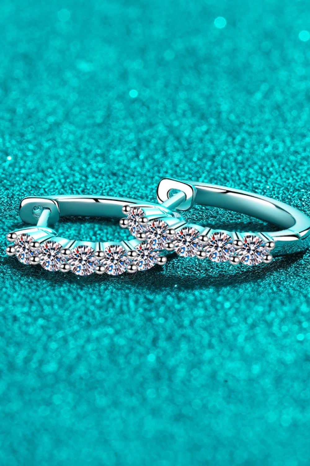 1 Carat Moissanite Hoop Earrings - VAleG