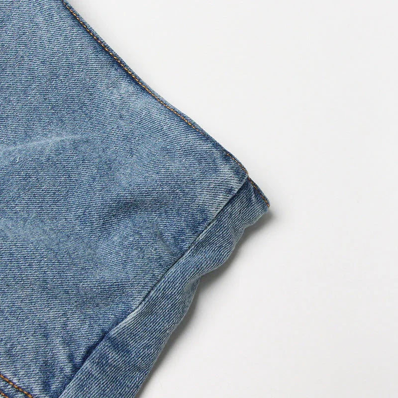 Short Irregular Solid Color Women's Denim High Street Skirt Pants - VAleG