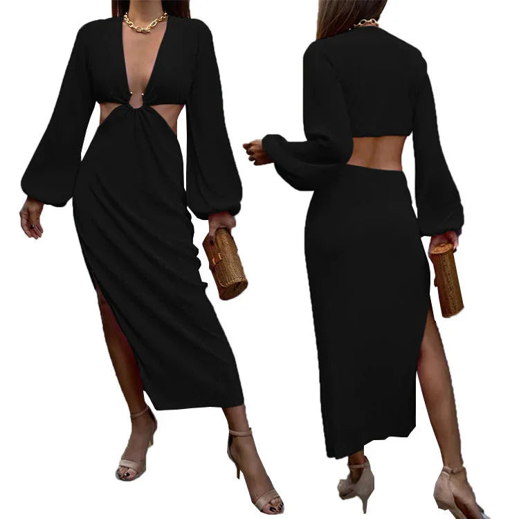 Autumn Fashion Pressed Pleated Waistless Women's Dresses - VAleG