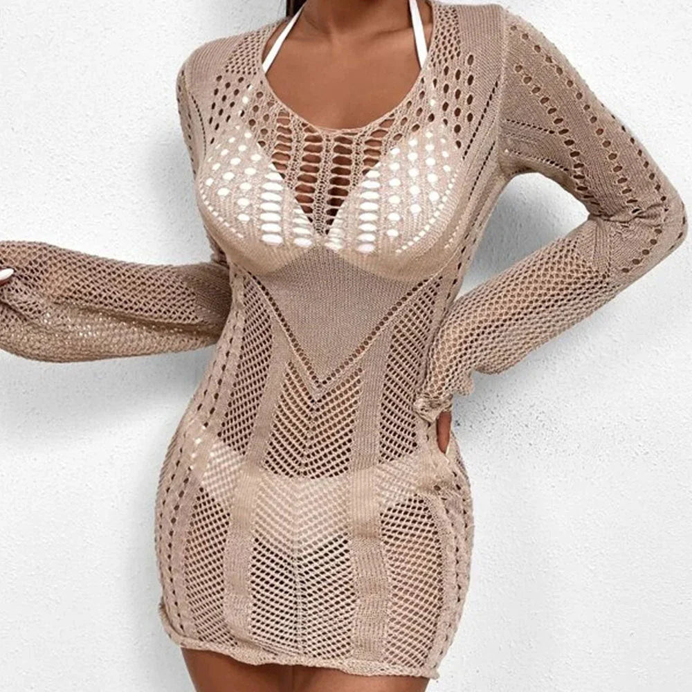 Fashion Hollowed Out Knitted Beach Smock - VAleG