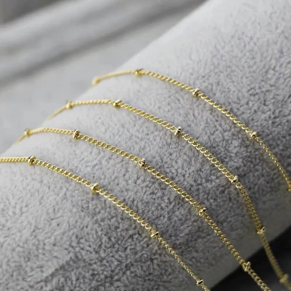 Gold-Plated Bubble Initial Necklace - VAleG