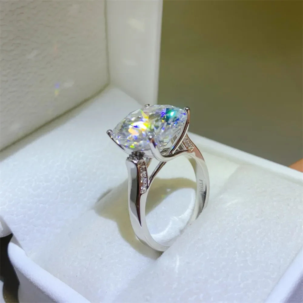 10 Carat Moissanite 925 Sterling Silver Ring - VAleG