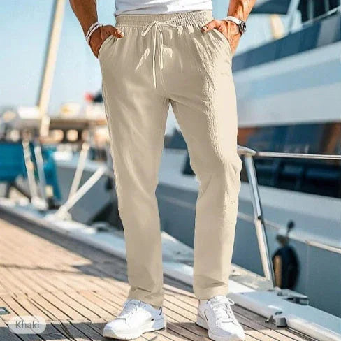 Men's Trousers Summer Elastic Waist Straight - VAleG