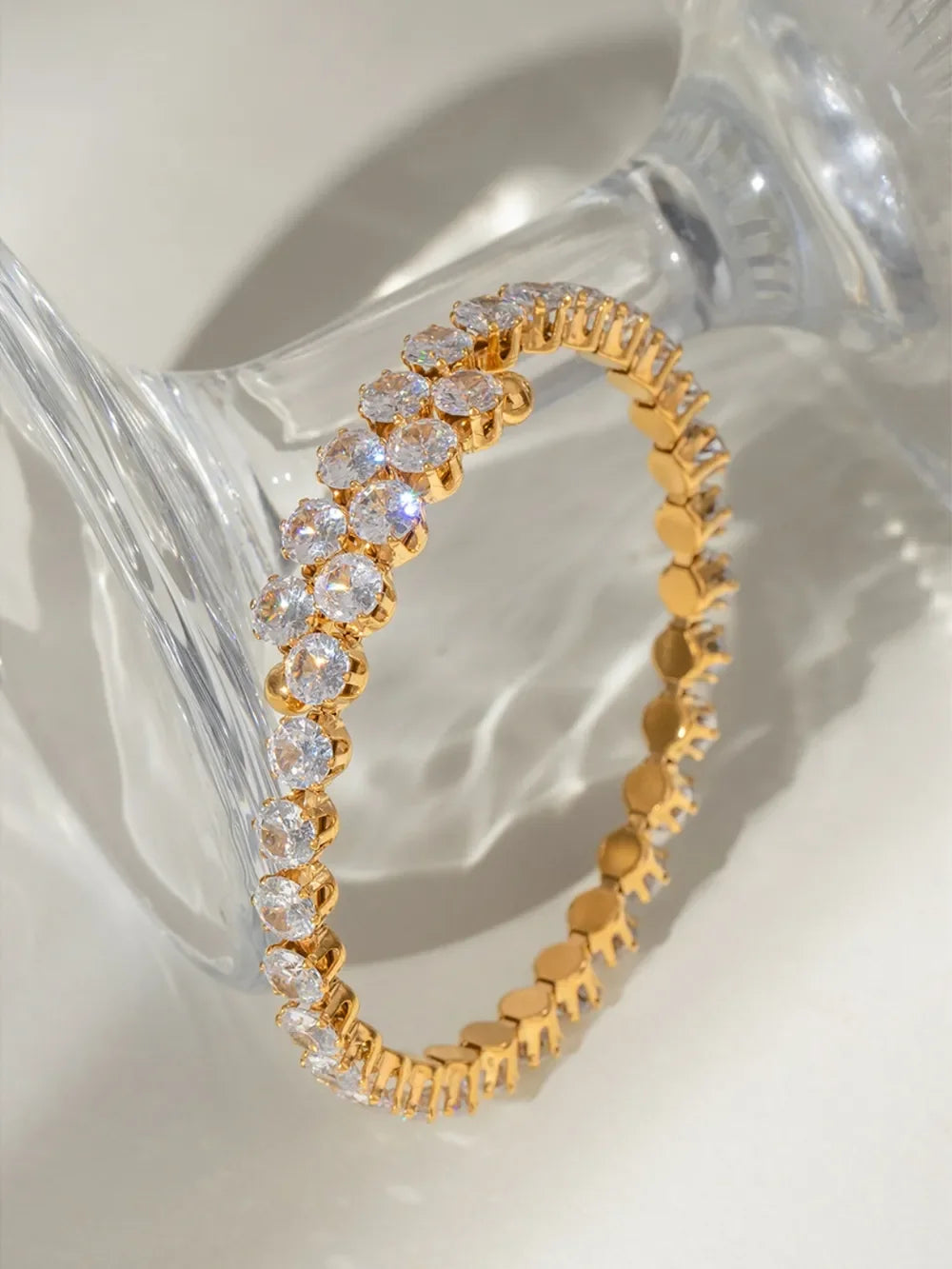Stainless Steel Inlaid Zircon Bracelet - VAleG