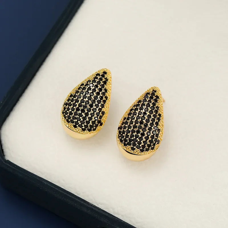 18K Gold-Plated Zircon Teardrop Earring - VAleG