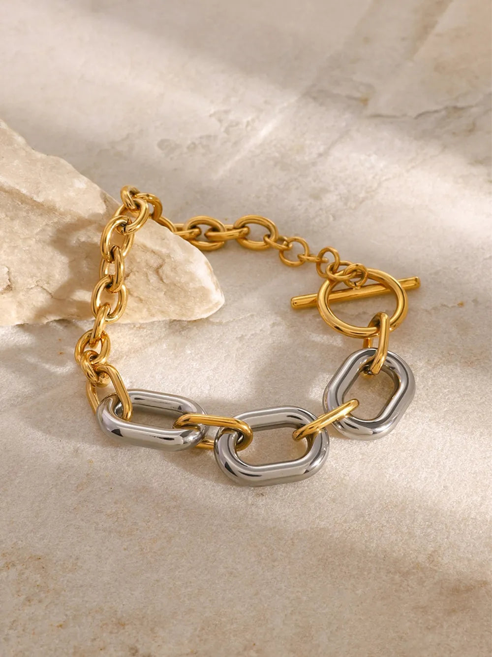 18K Gold-Plated Stainless Steel Chain Bracelet - VAleG