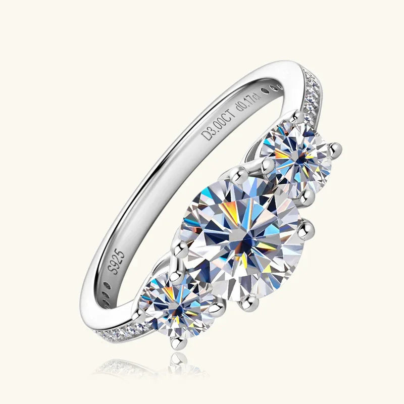 3 Carat Moissanite 925 Sterling Silver Ring - VAleG