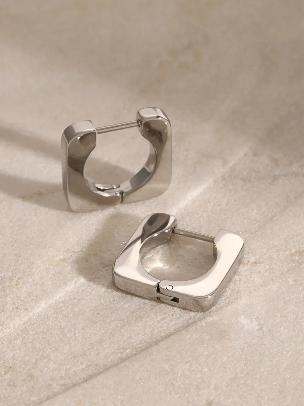 18K Gold-Plated Stainless Steel Square Earrings - VAleG
