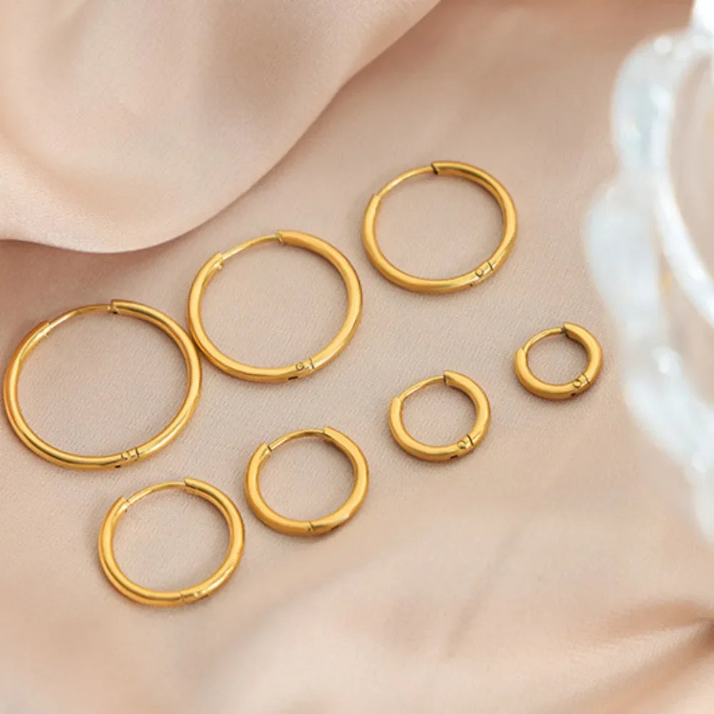 18K Gold-Plated Huggie Earrings - VAleG