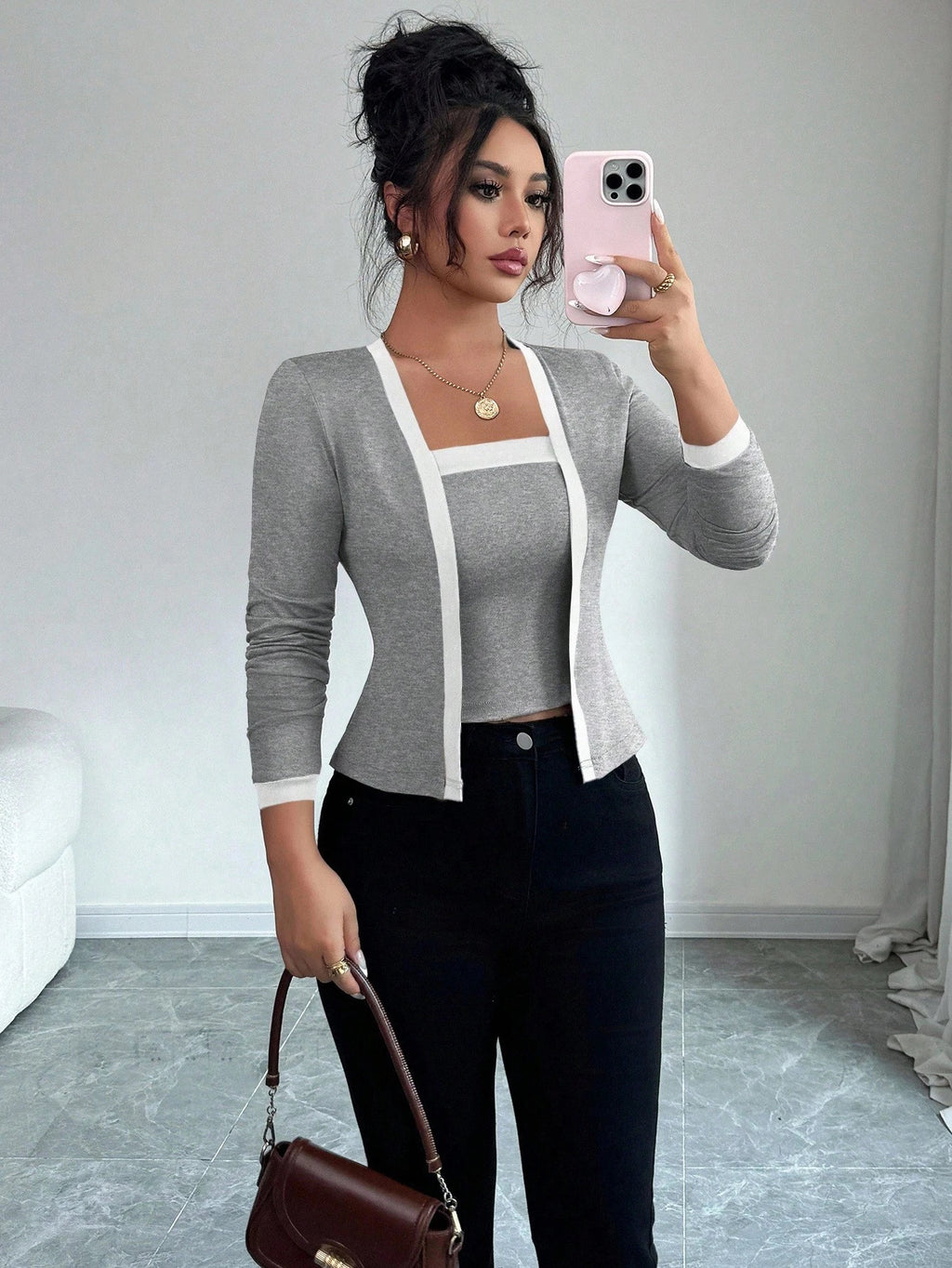 Cardigan, giacca e gilet, set due pezzi
