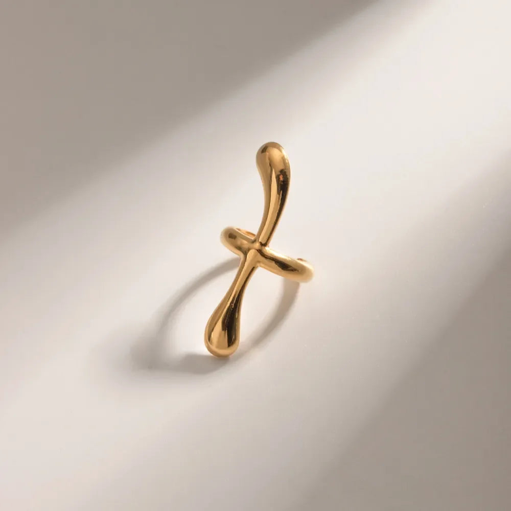 18K Gold-Plated Stainless Steel Cuff Earrings - VAleG