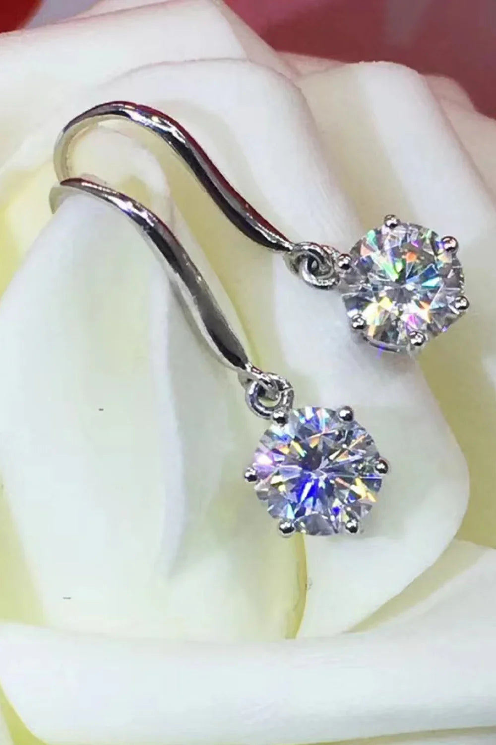 2 Carat Moissanite 6-Prong Drop Earrings - VAleG