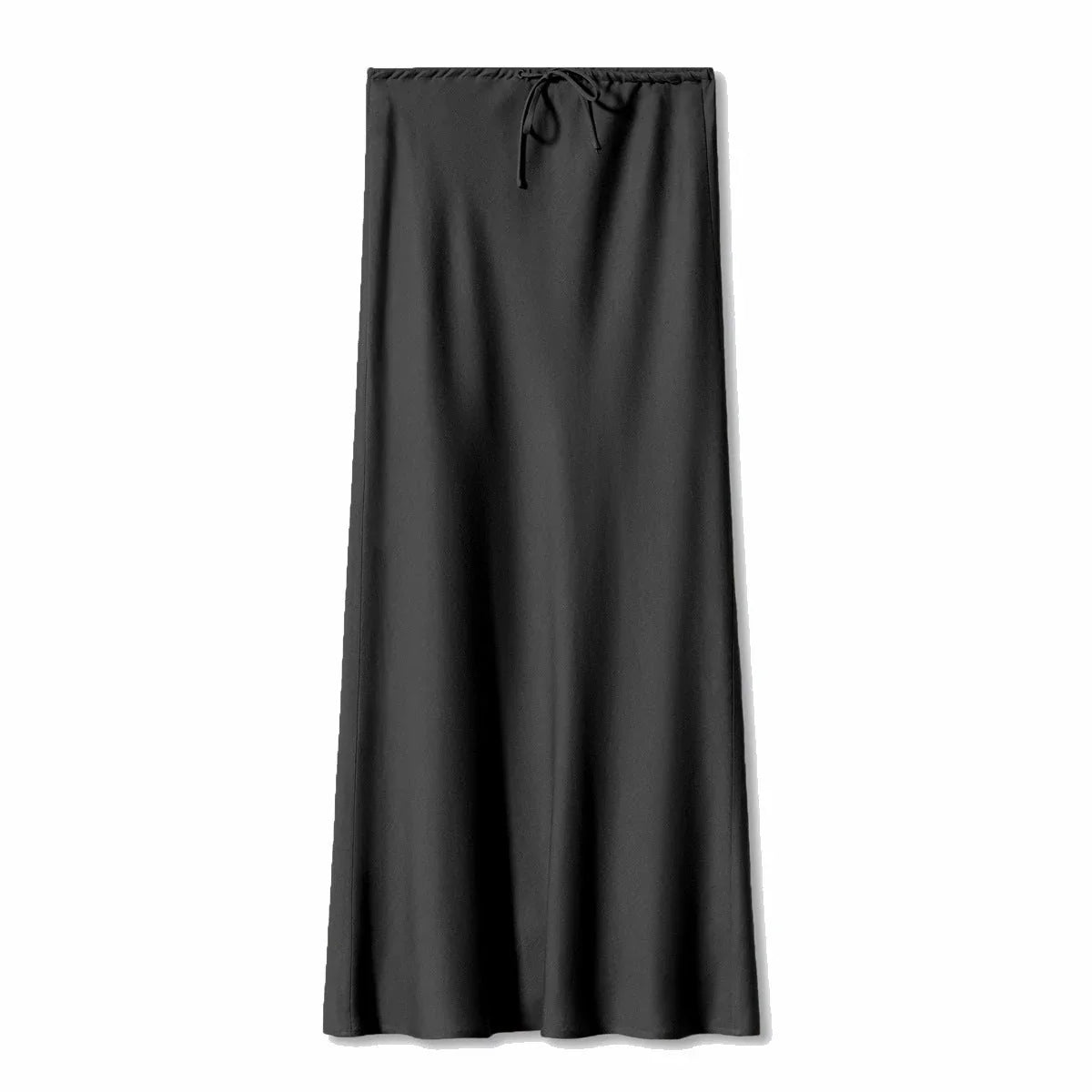 High Quality Satin Dress High Waist Drawstring Lace-up Solid Skirt Women - VAleG