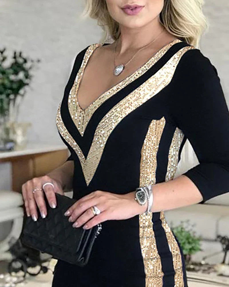 Sequin stitching dress - VAleG
