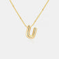 Gold-Plated Bubble Initial Necklace - VAleG