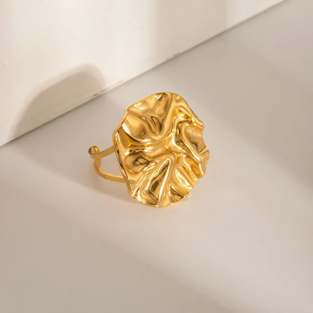18K Gold-Plated Irregular Open Ring - VAleG